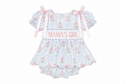 Blushing Bows Mama's Girl Smocked Skirted Bubble