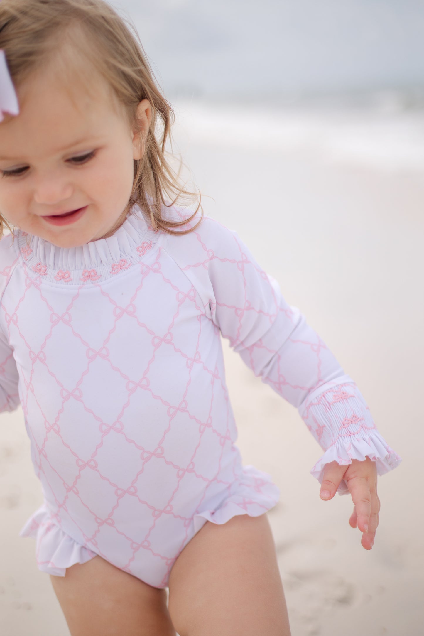 Smocked Bow Trellis One Piece Rashguard