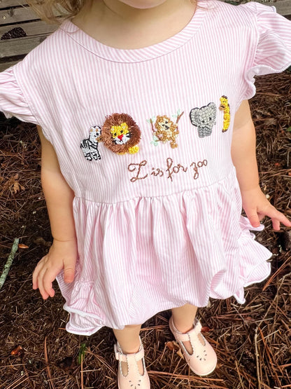 Zoo Animals French Knot Bubble Girls