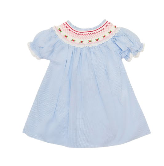 Smocked Blue Bishop Gingham Dress