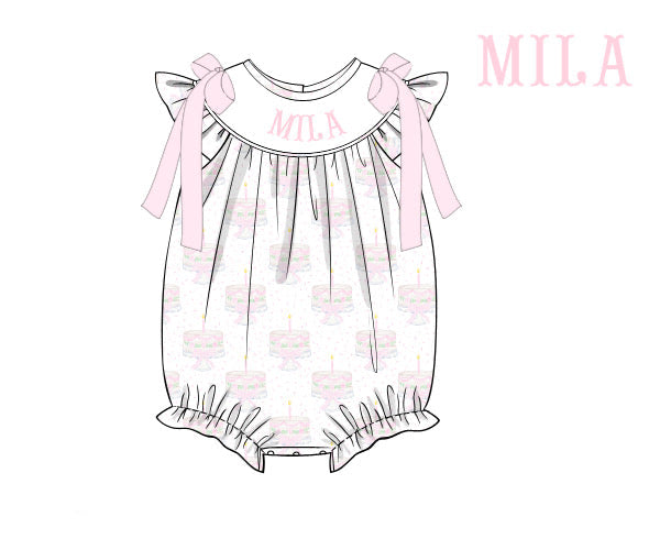 Smocked Birthday Cake Bubble