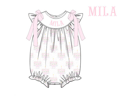 Smocked Birthday Cake Bubble