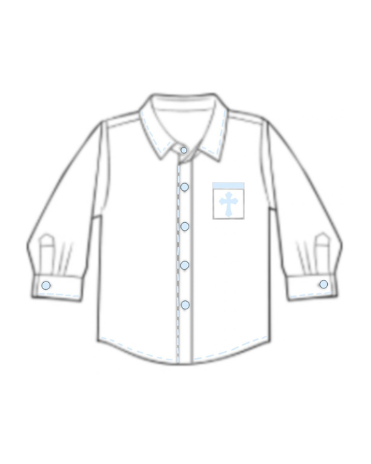 Blue Cross Button Down Shirt