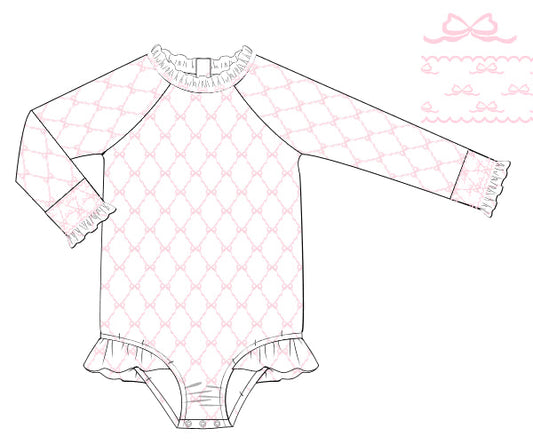 Smocked Bow Trellis One Piece Rashguard