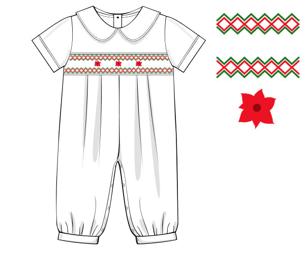 Pre-Order Boys Poinsettia Romper