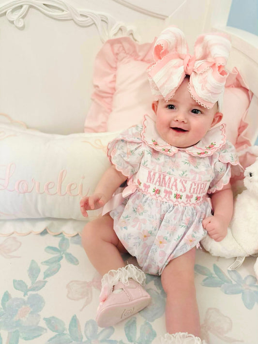 Perfect outfit mama’s girl hand smocked bubble for girls, spring 