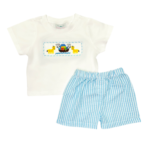 Smocked Noah’s Ark Short Set