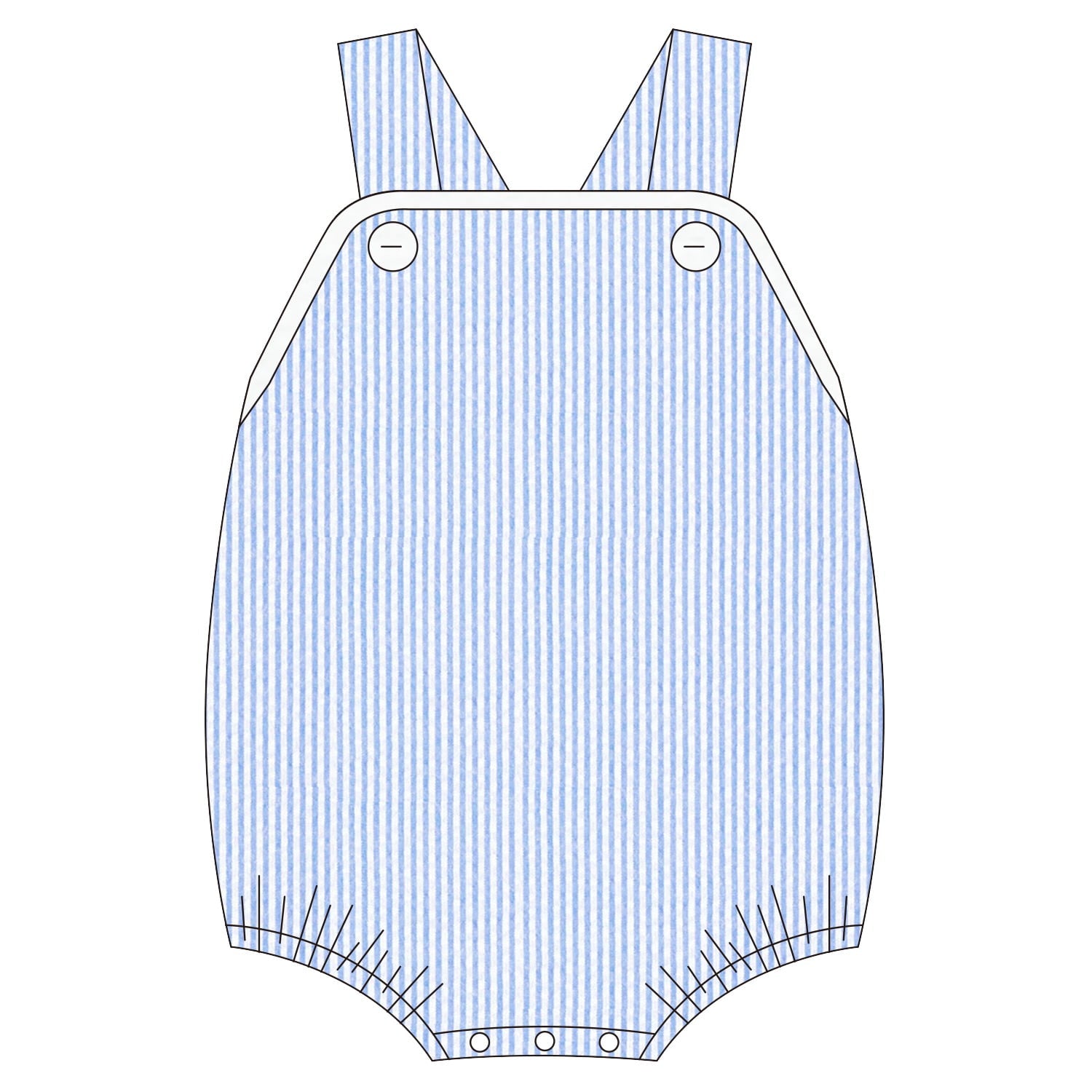 Blue seersucker bubble 100% cotton for babies and children