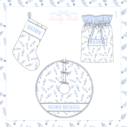 Blue Nutcracker Christmas Accesories