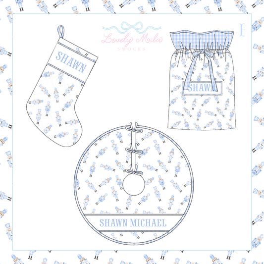 Blue Nutcracker Christmas Accesories