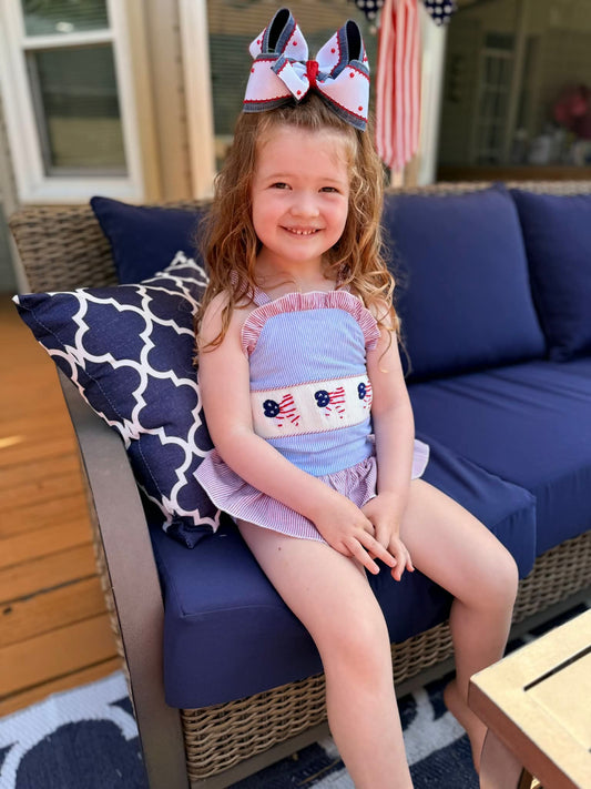 Smocked Stars & Stripes Swim Girls