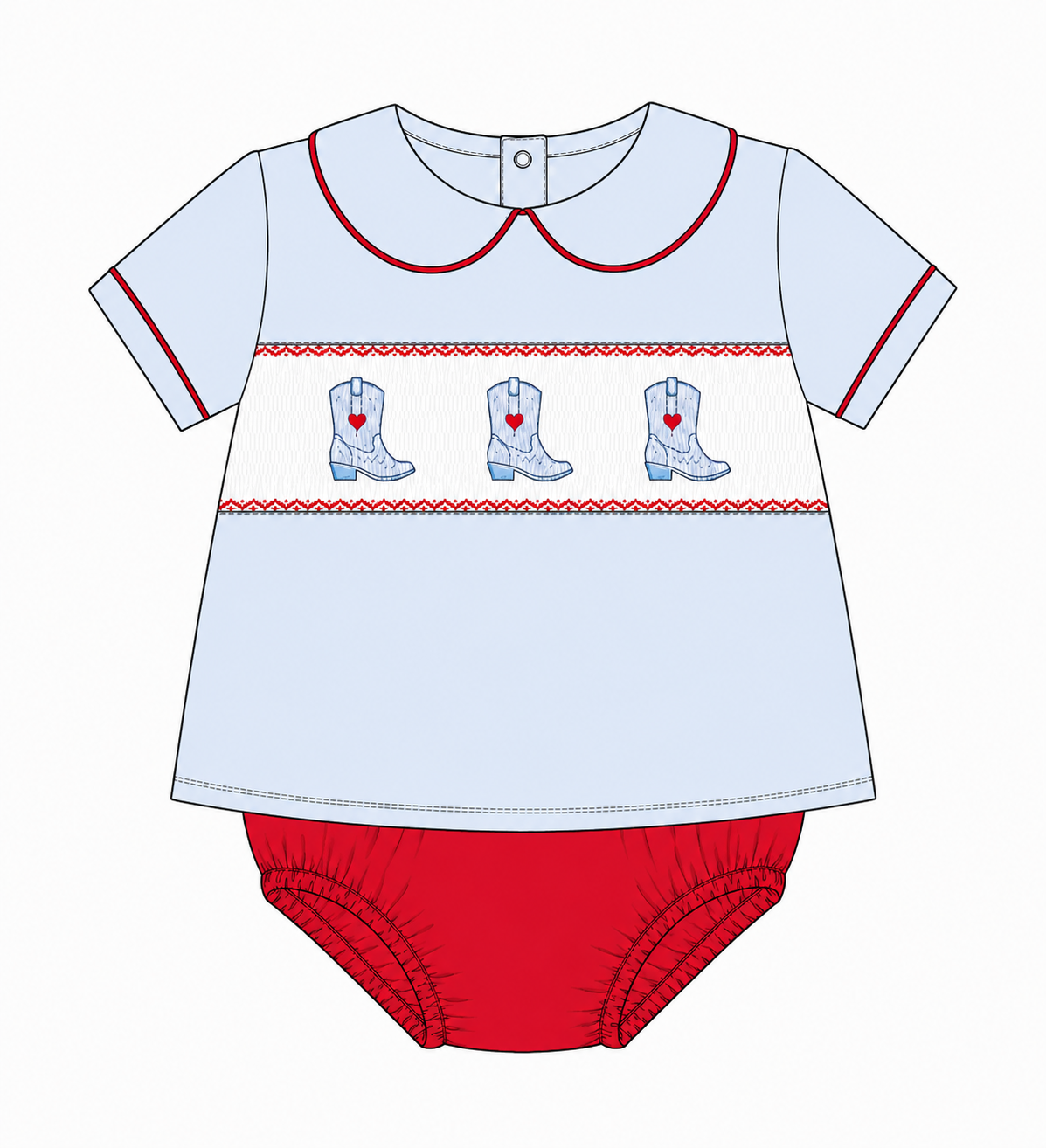Head Over Boots Smocked Set Boys