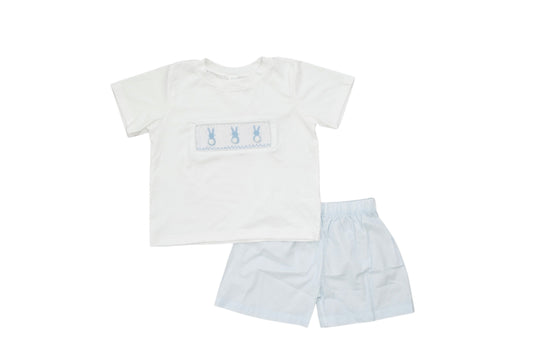 Garden Bunnies Smocked Boy Set