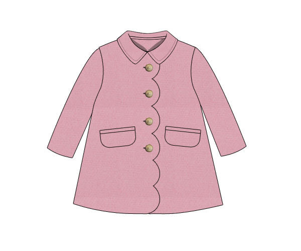 Dusty Scallop Wool Coat