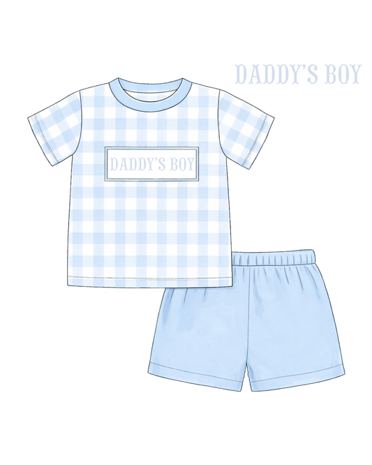 Daddy’s Boy Smocked Shortie Set