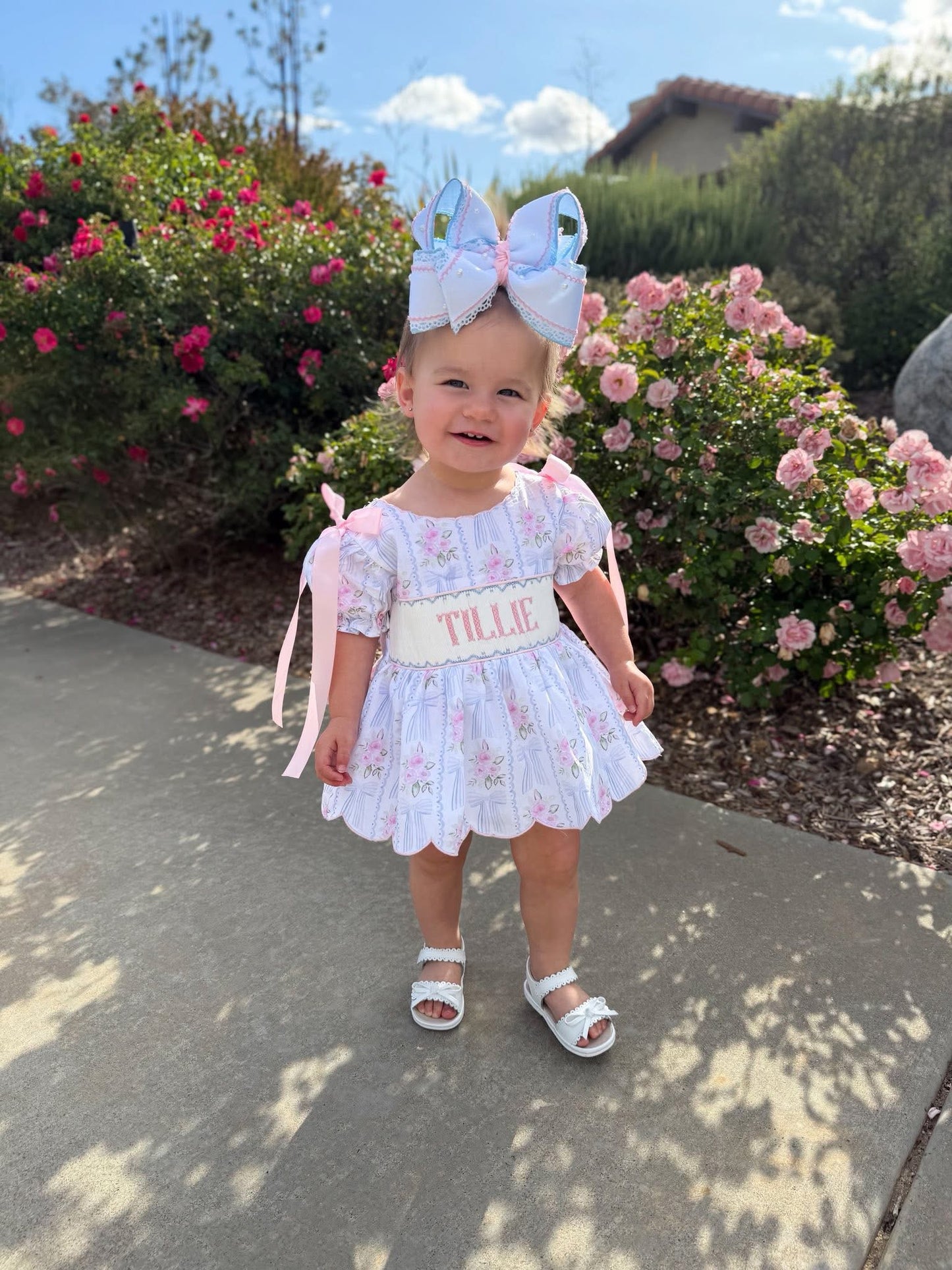 Blushing Bows Mama's Girl Smocked Skirted Bubble