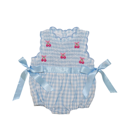 Cherry Smocked Bubble