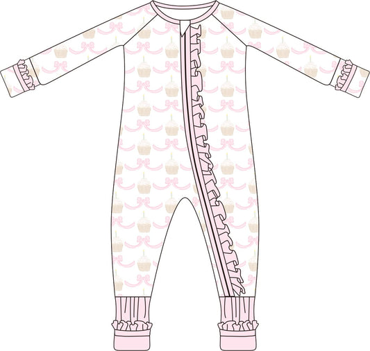 Girls Birthday Double Zipper Rompers