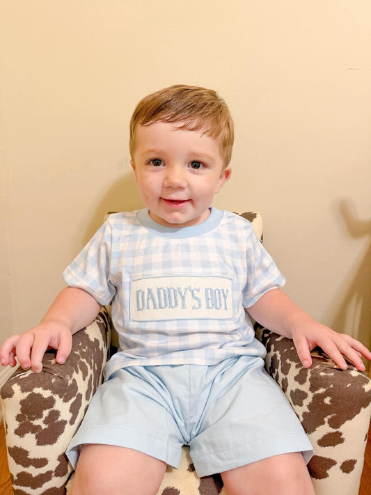 Daddy’s Boy Smocked Shortie Set