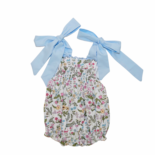 Floral Blue Bows Bubble