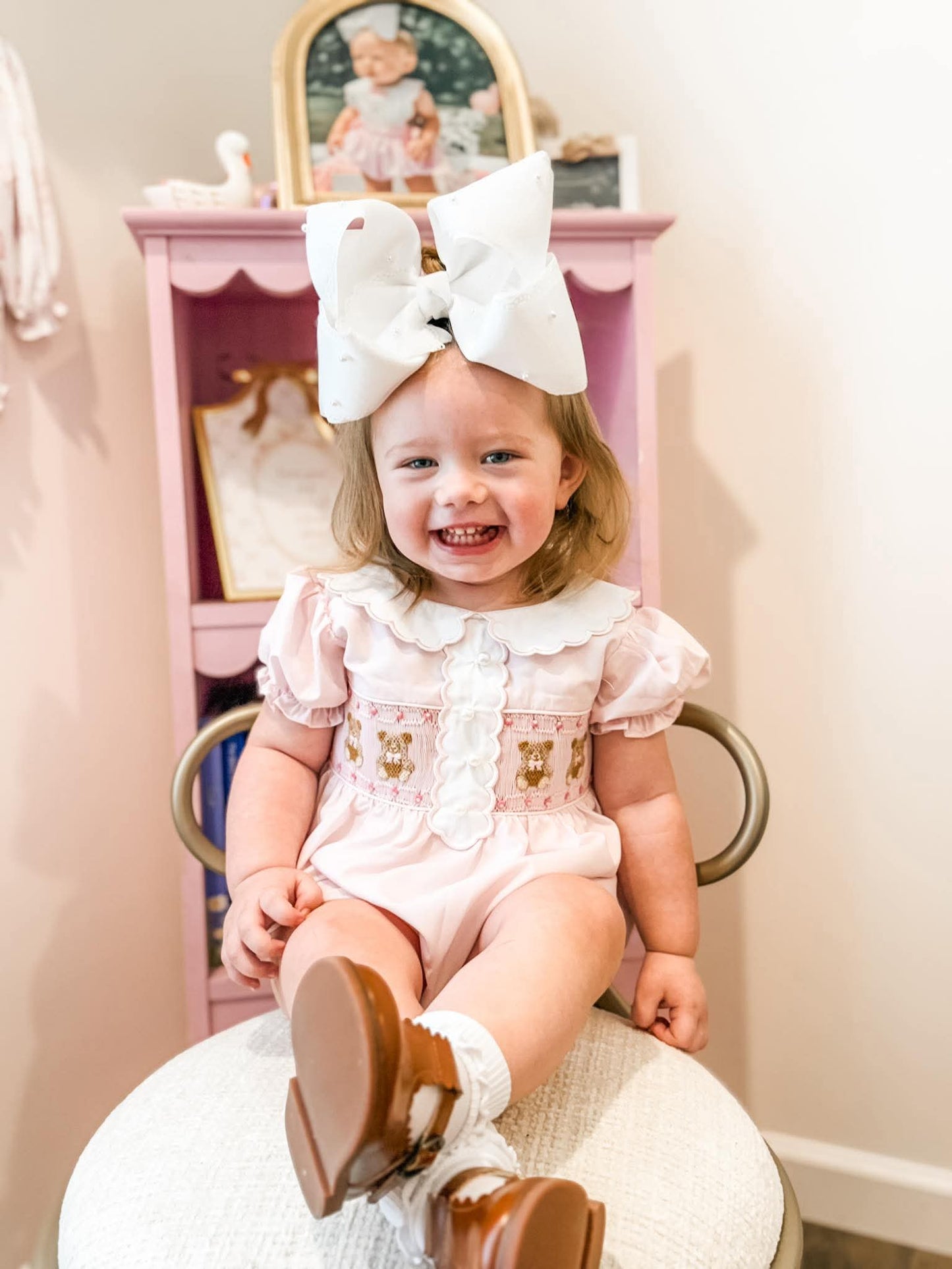 Teddy  Smocked Bubble