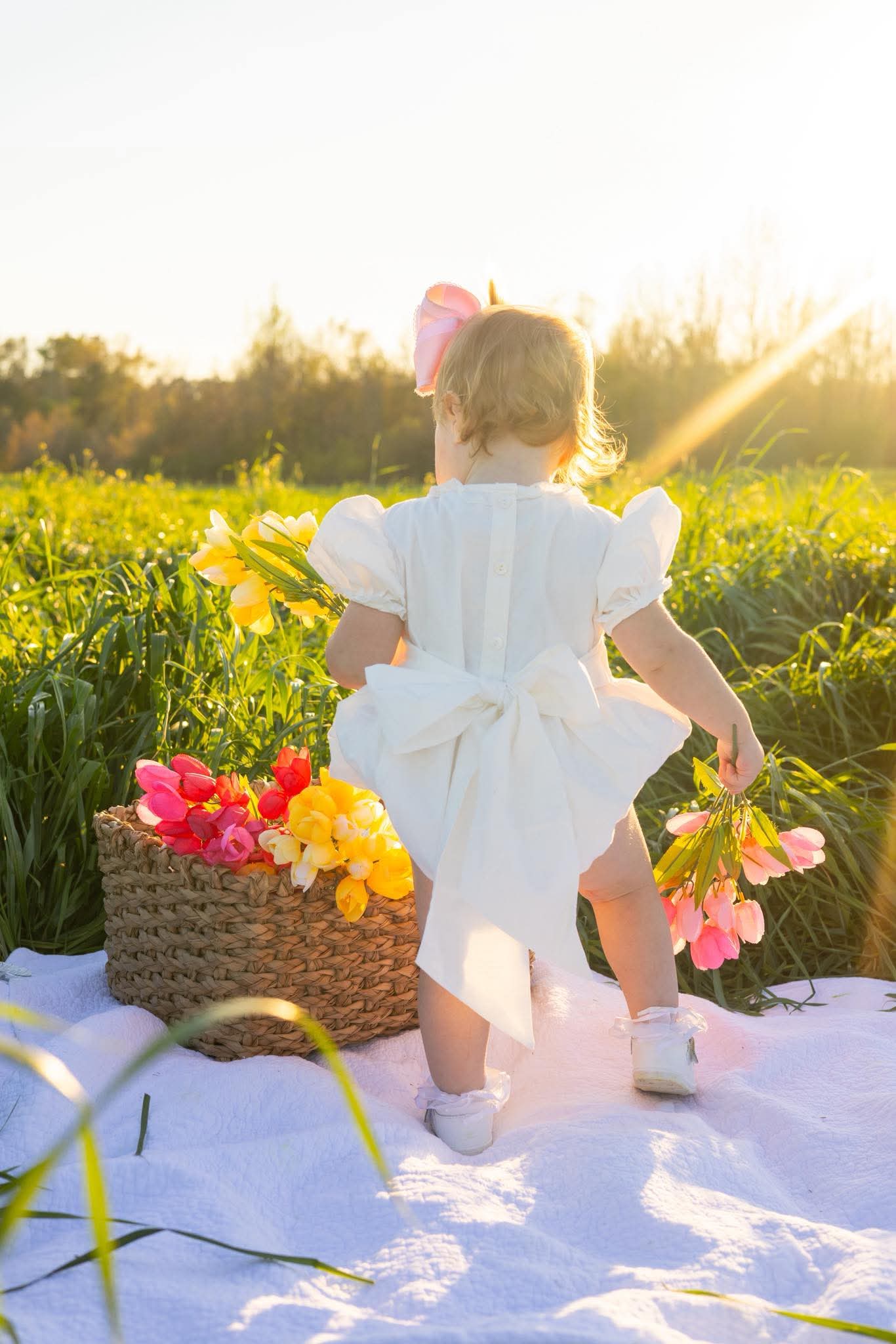Hand Smocked Rosettes Bubble
