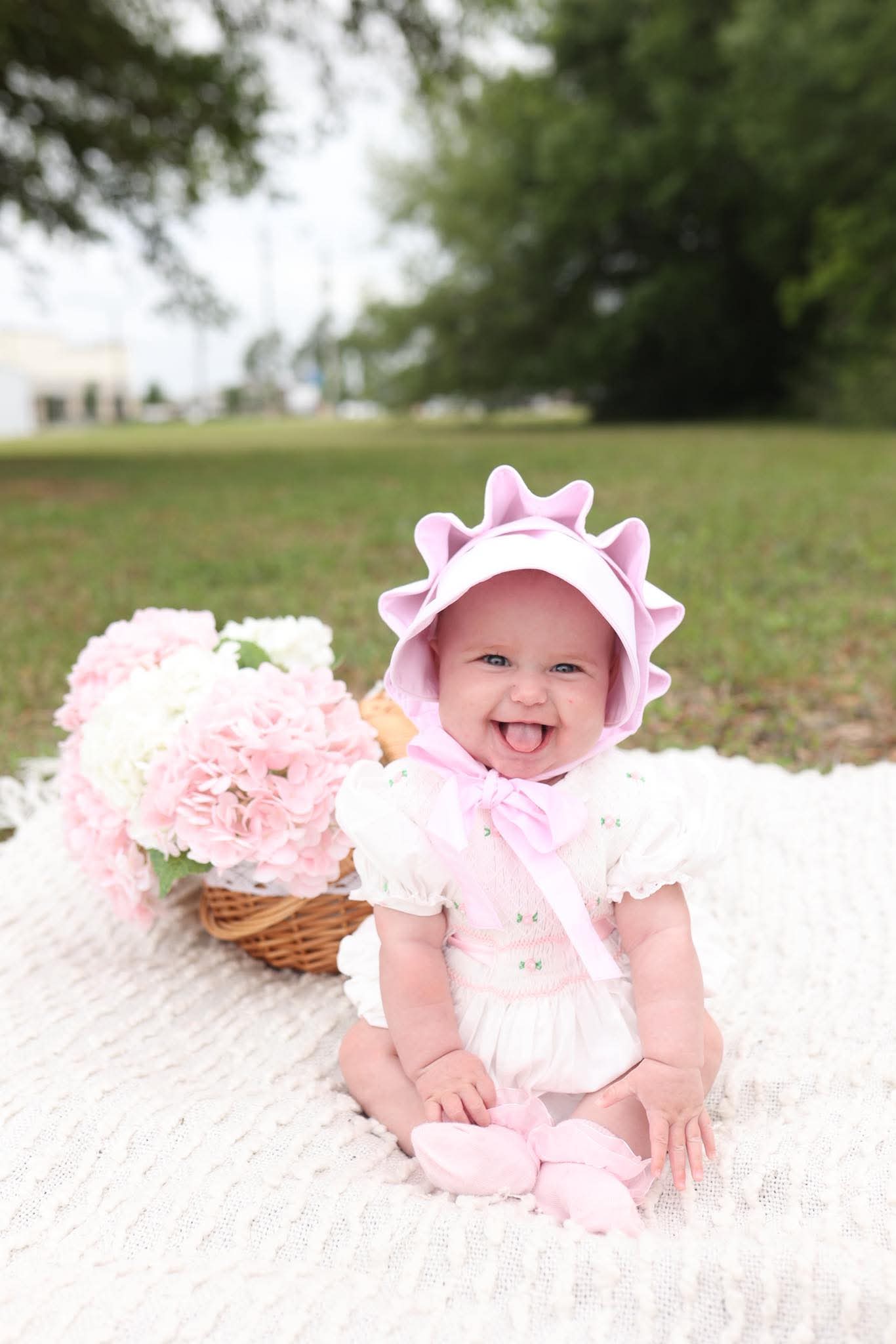 Hand Smocked Rosettes Bubble