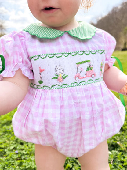 Smocked Gingham Golf Bubble