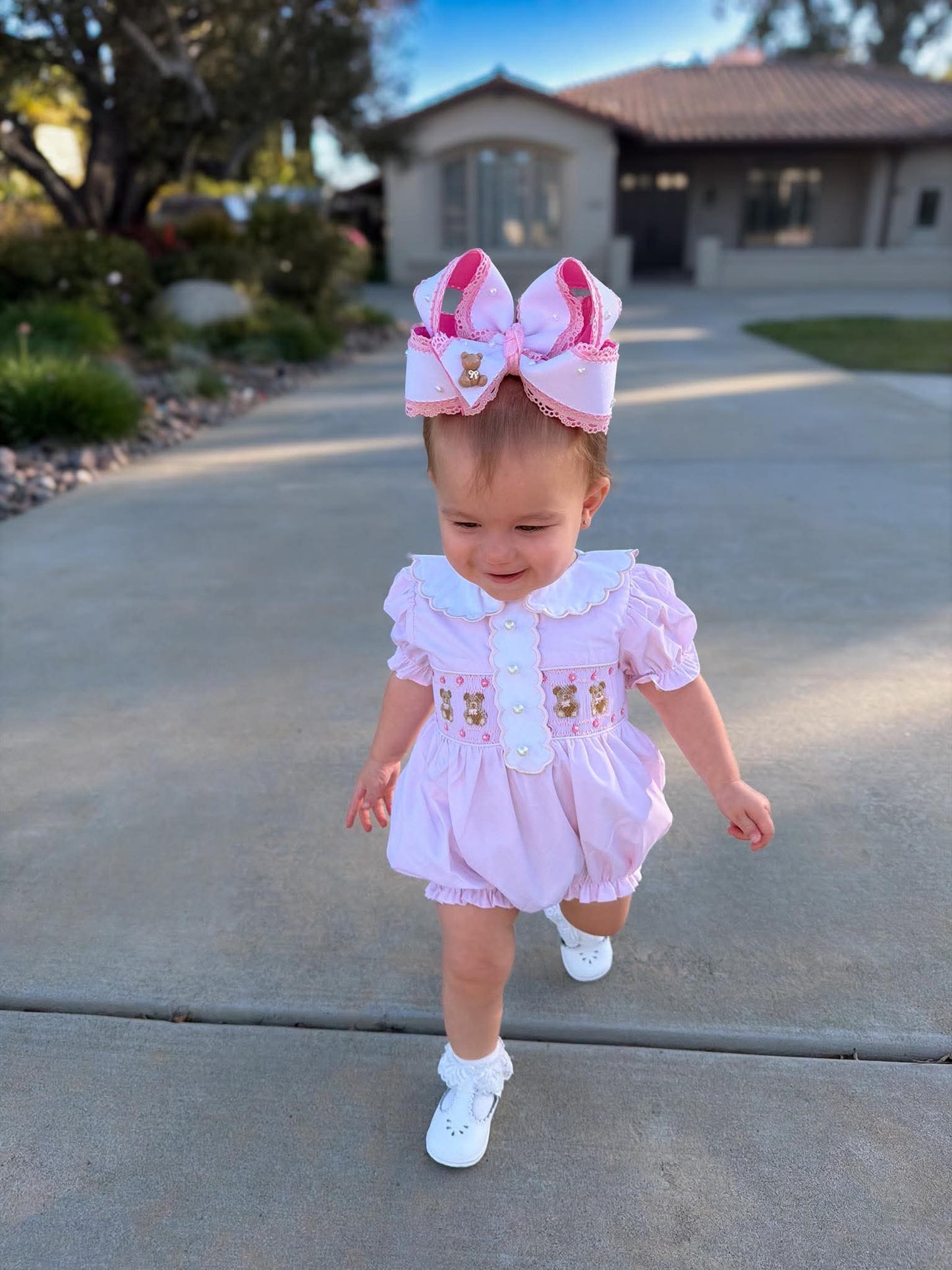 Teddy  Smocked Bubble
