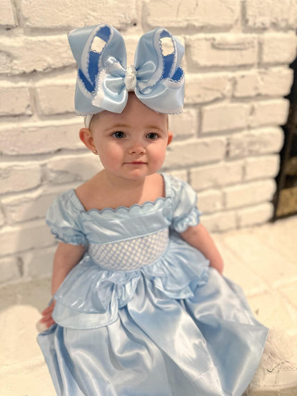 Smocked Blue Princess Dress