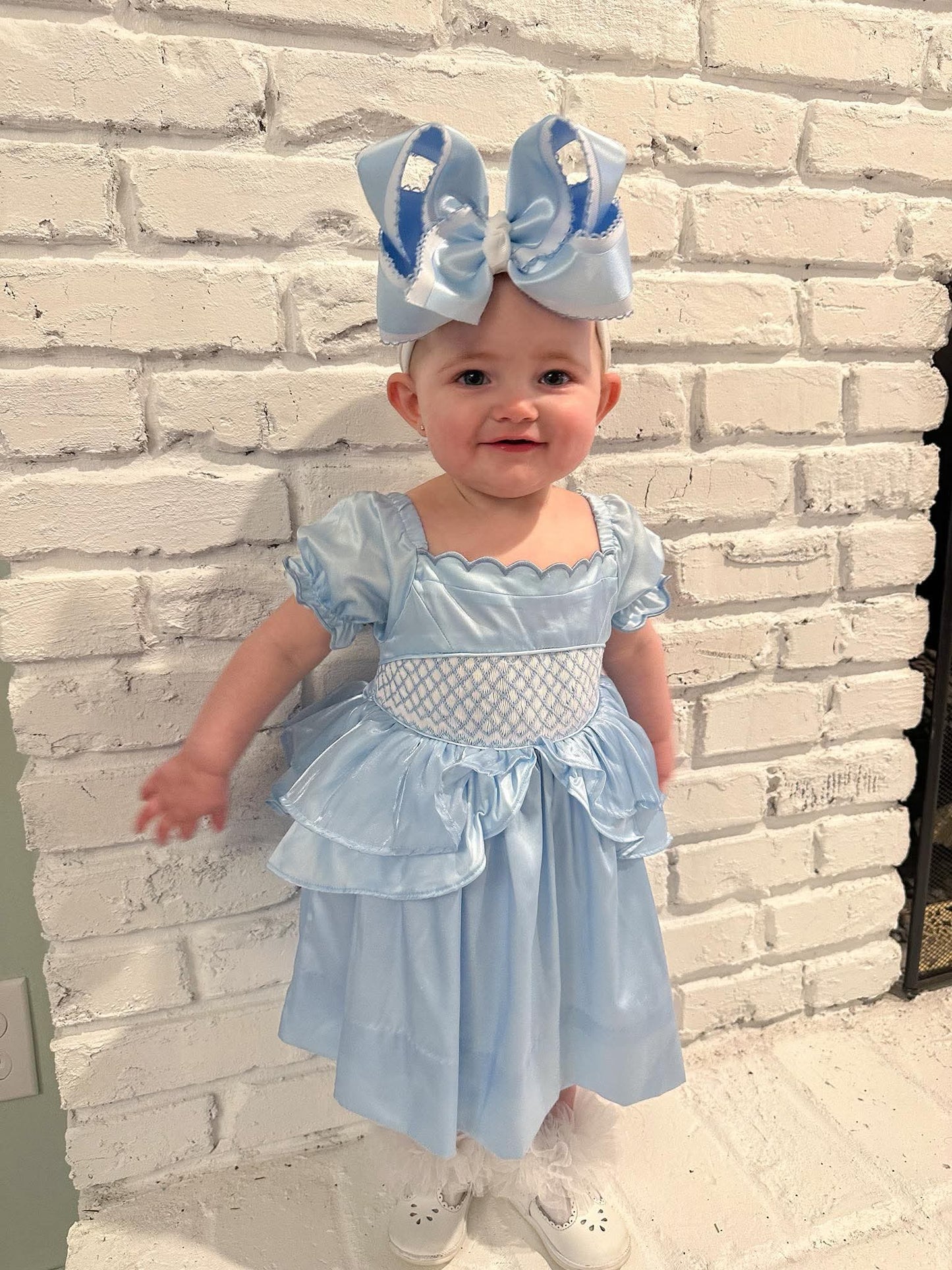 Smocked Blue Princess Dress