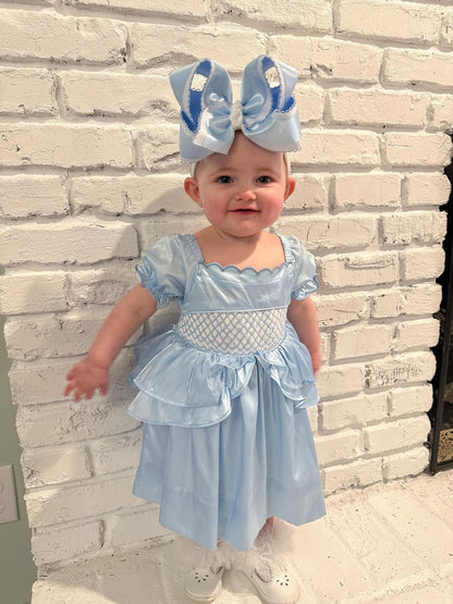 Smocked Blue Princess Dress