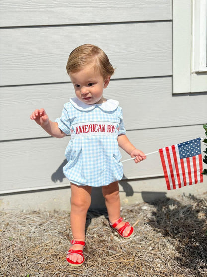 American Boy Smocked Bubble