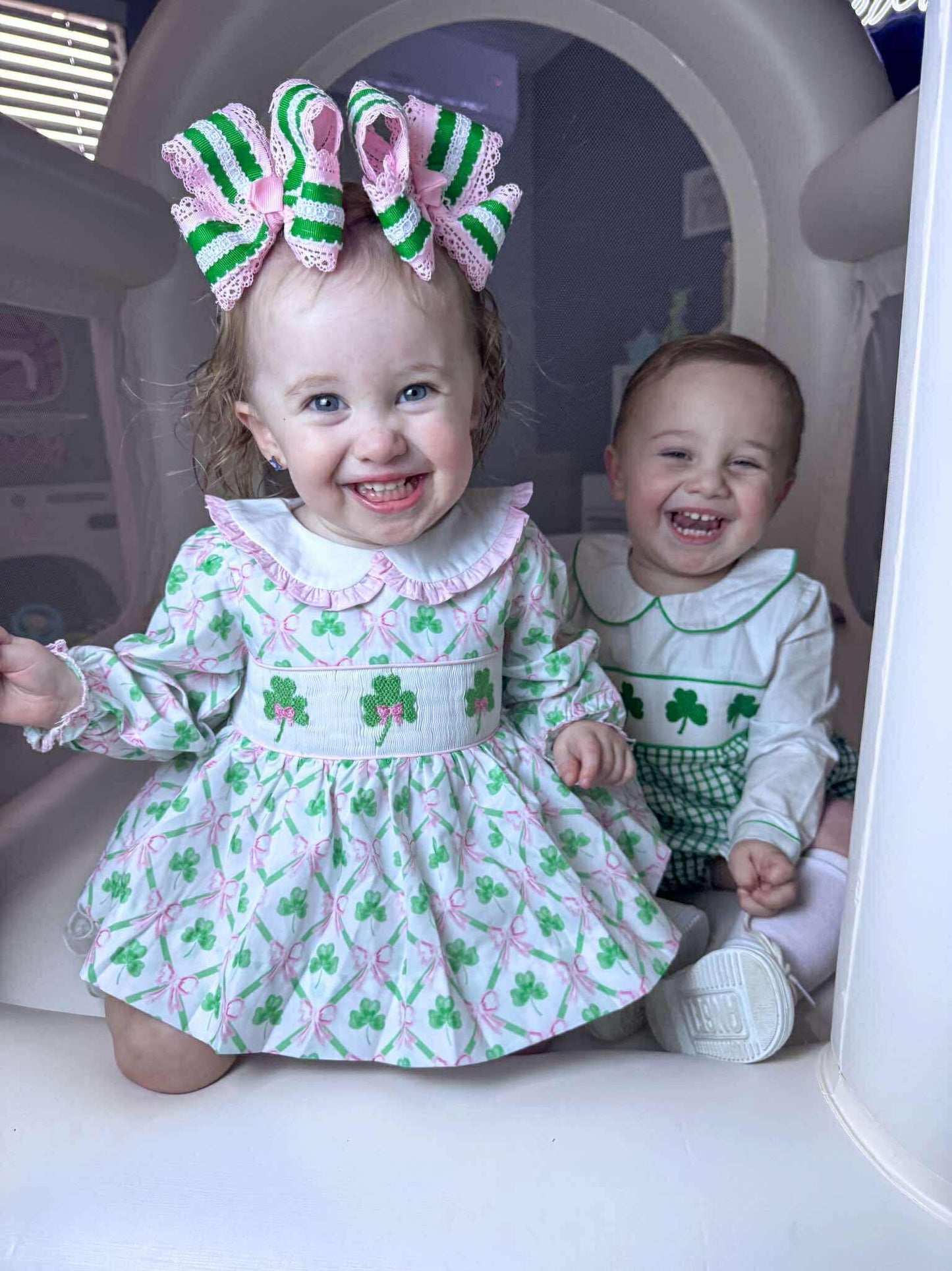 Smocked Lucky Charm Bubble Boys