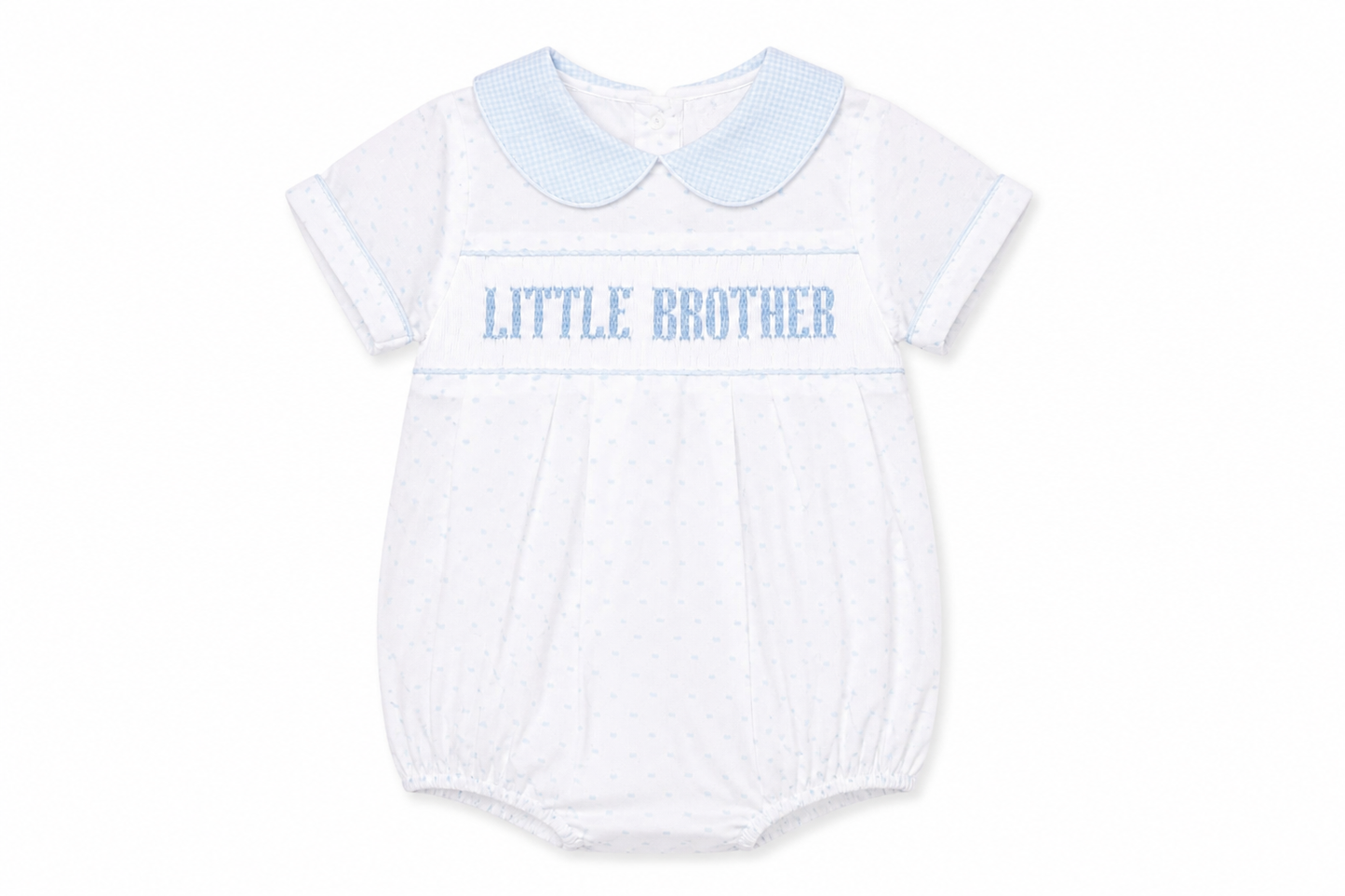 Little Brother Smocked Swiss Dot Bubble