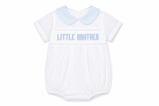 Little Brother Smocked Swiss Dot Bubble