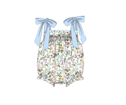 Floral Blue Bows Bubble