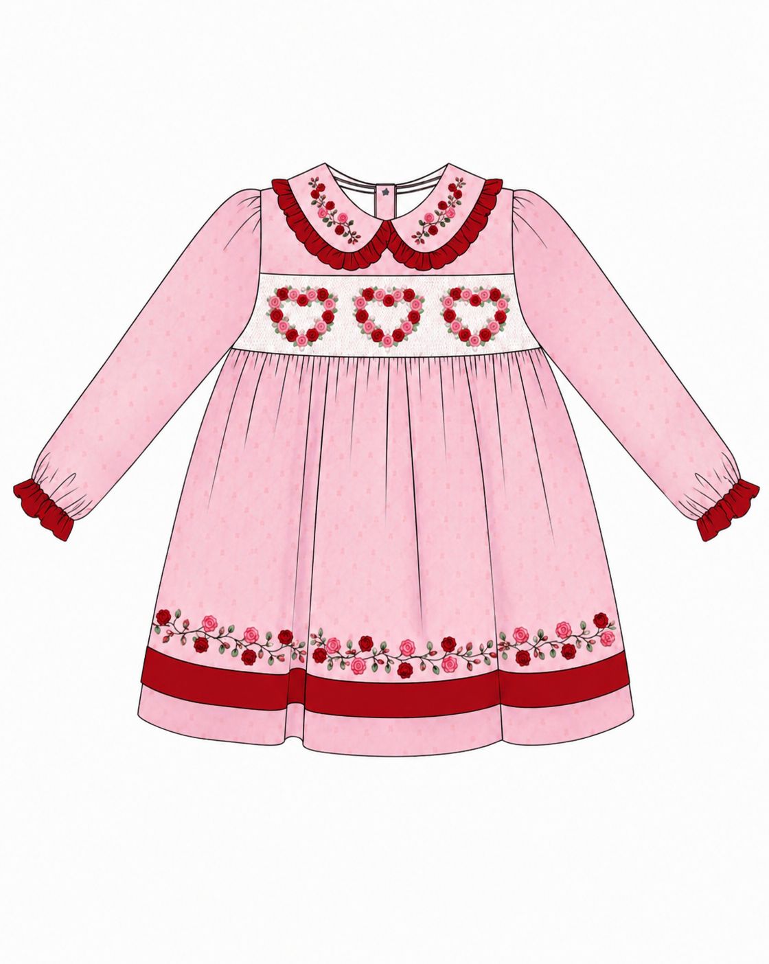 Two Dozen Roses Smocked Dress