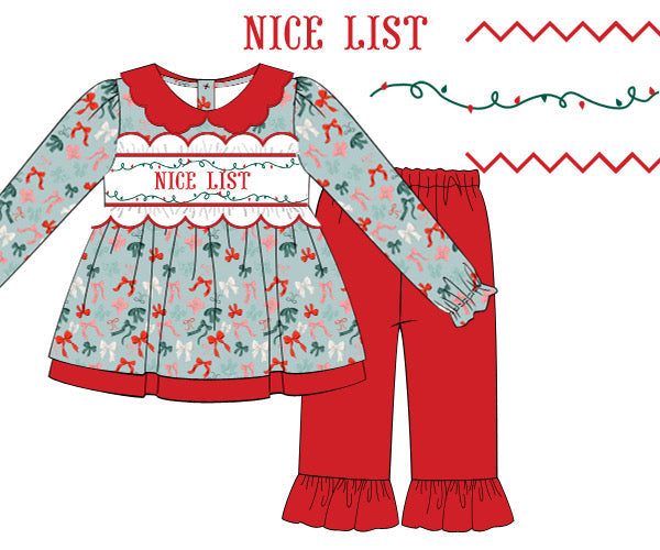 Nice List Smocked Pant Set