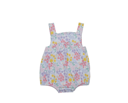 Floral baby romper on a white background