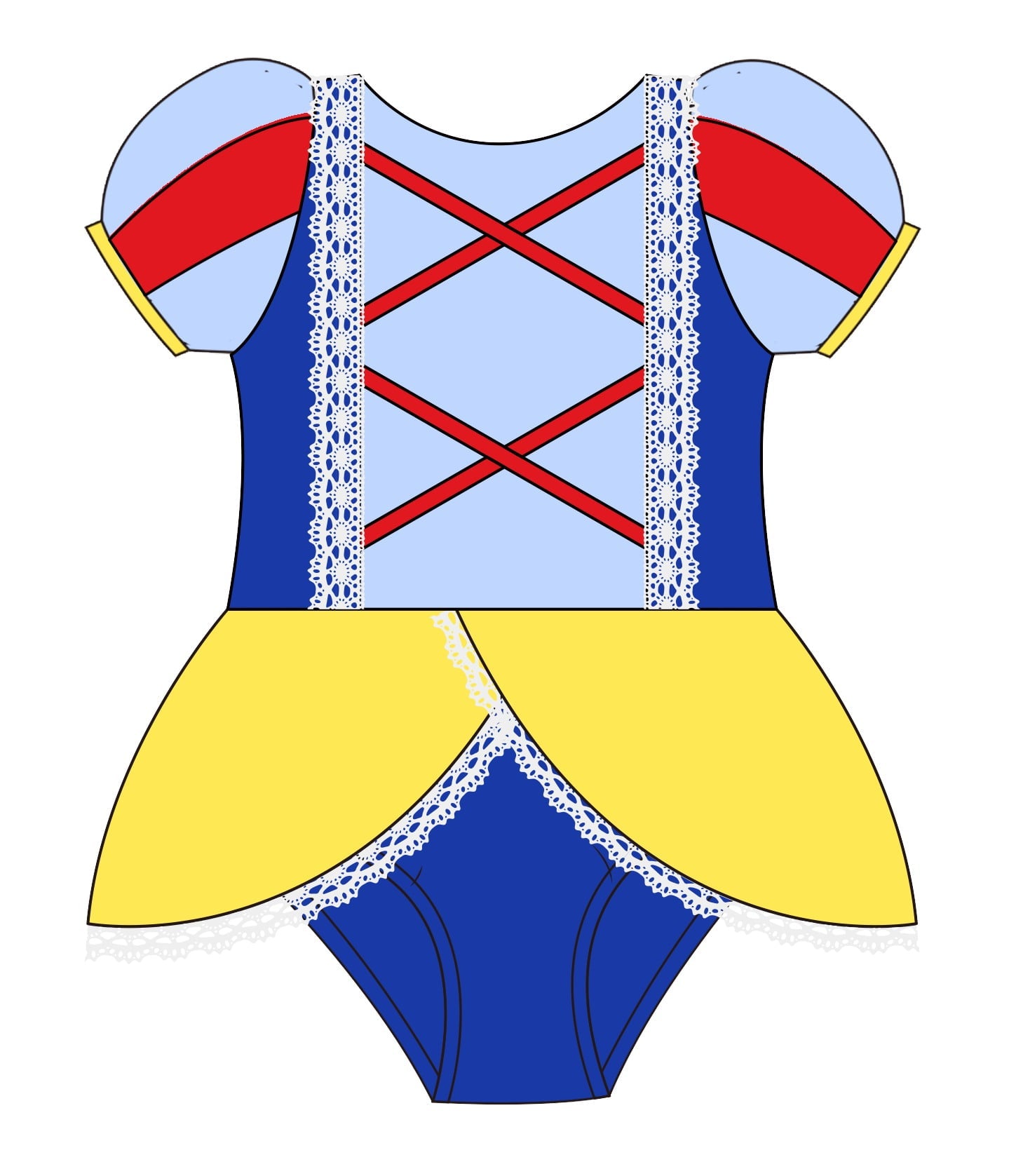 Mirror Mirror Princess Swim girls bathing suit, fairytale inspired kids swimwear for beach and pool days.