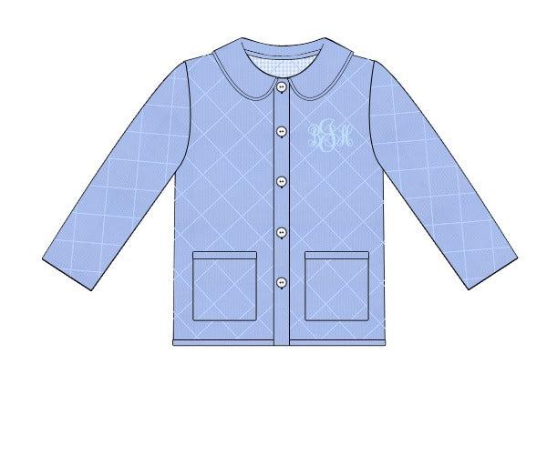 Custom Blue Quilted Coat