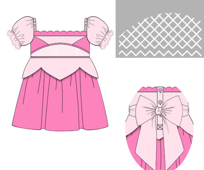 Smocked Pink Princess Dress