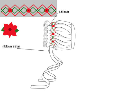 Poinsettia Smocked Bonnet