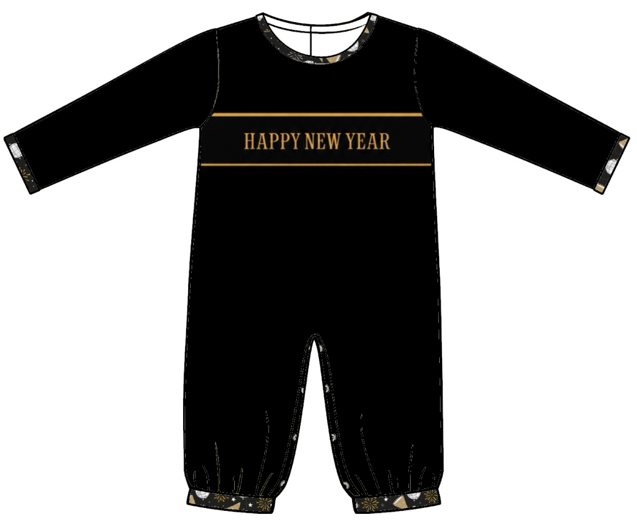 New Year Eve Boy Romper