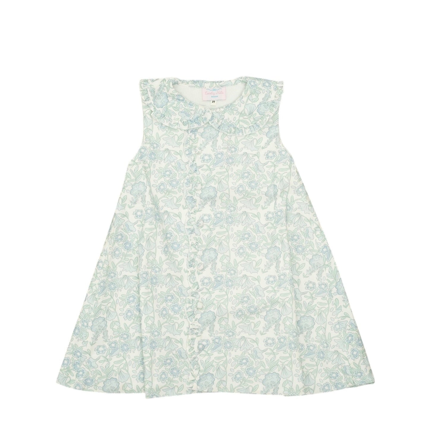 Light green floral dress on a white background