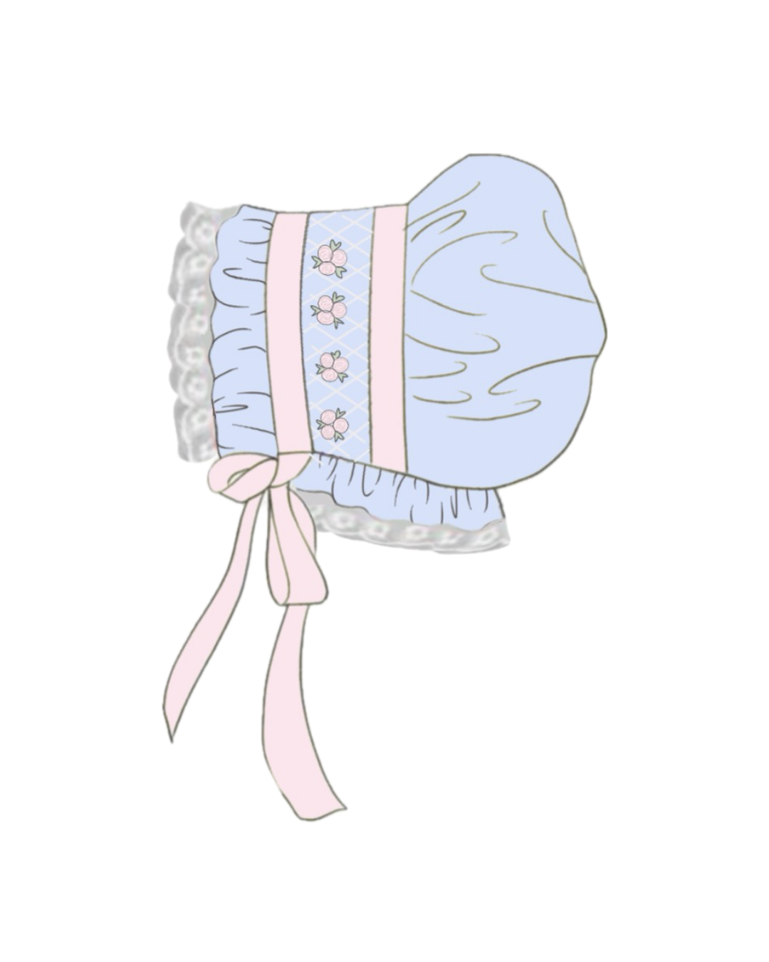 Blue Smocked Bonnet