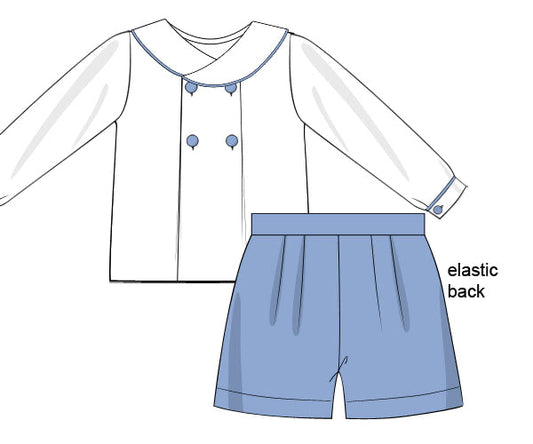 Pre-Order Boys Velvet Frost Short Set