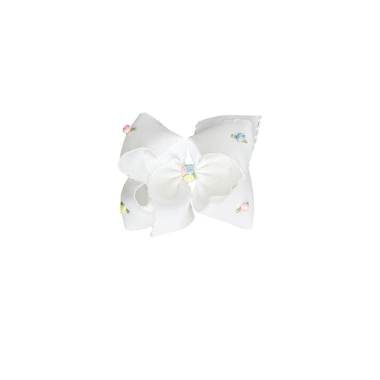 White Floral Bow