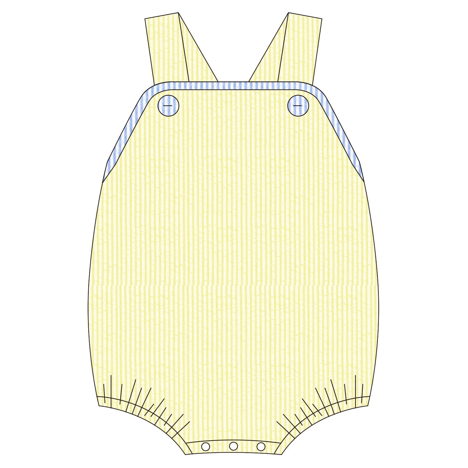 Yellow seersucker bubble 100% cotton for babies and children